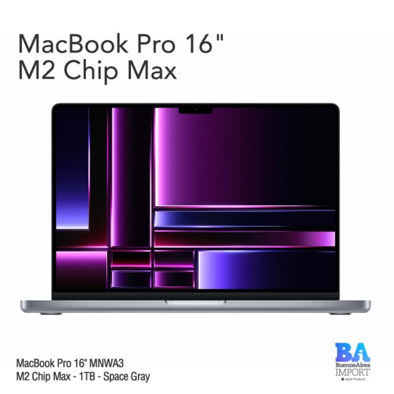 Macbook Pro 16" [MNWA3] M2 Max - 1 TB - Space Gray