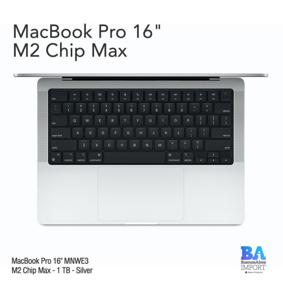 Macbook Pro 16" [MNWE3] M2 Max - 1 TB - Silver