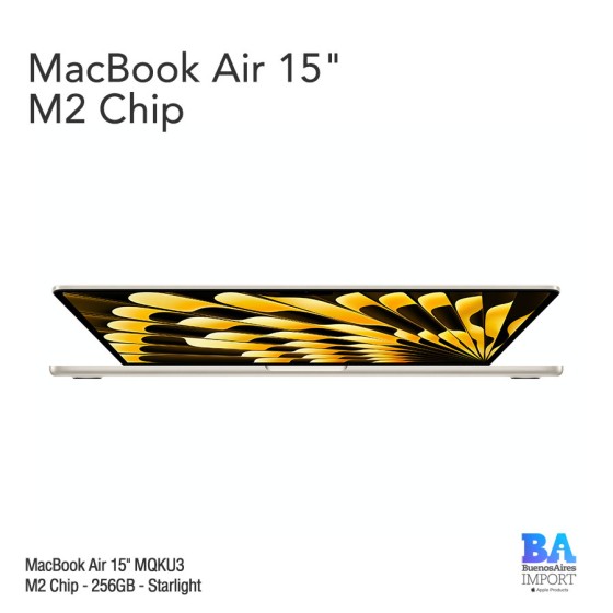 MacBook Air 15.3" Retina [MQKU3] M2 Chip 256 GB - Starlight