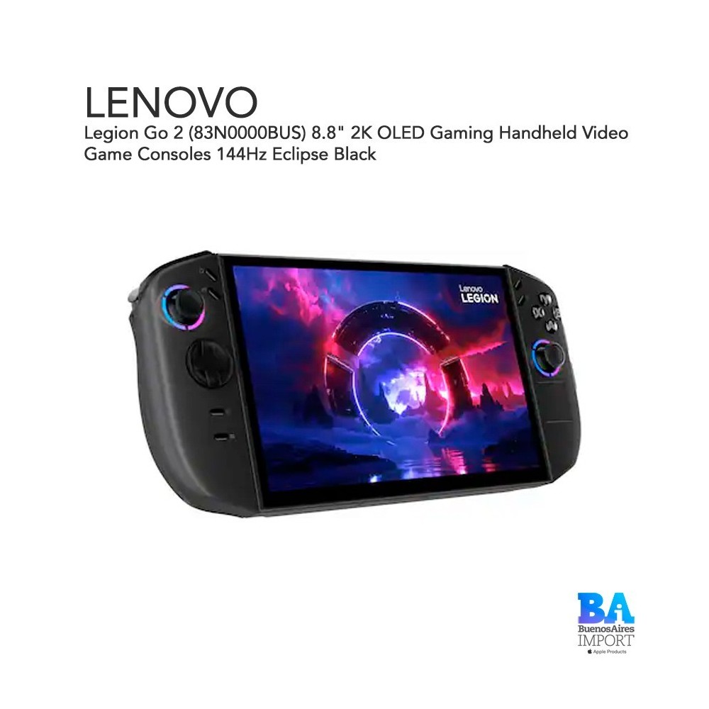 Legion Go 2 (83N0000BUS) 8.8" 2K OLED Gaming Handheld Video Game Consoles 144Hz Eclipse Black