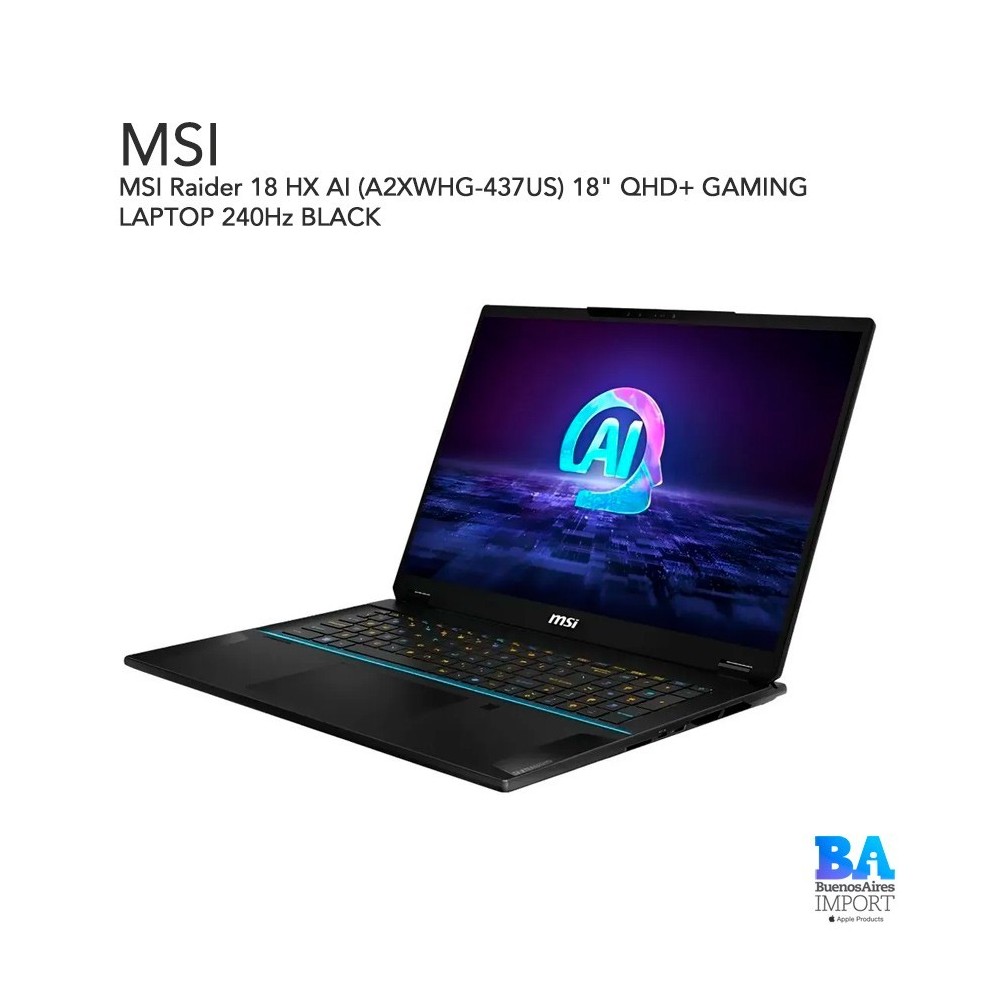 MSI Raider 18 HX AI (A2XWHG-437US) 18" QHD+ GAMING LAPTOP 240Hz BLACK