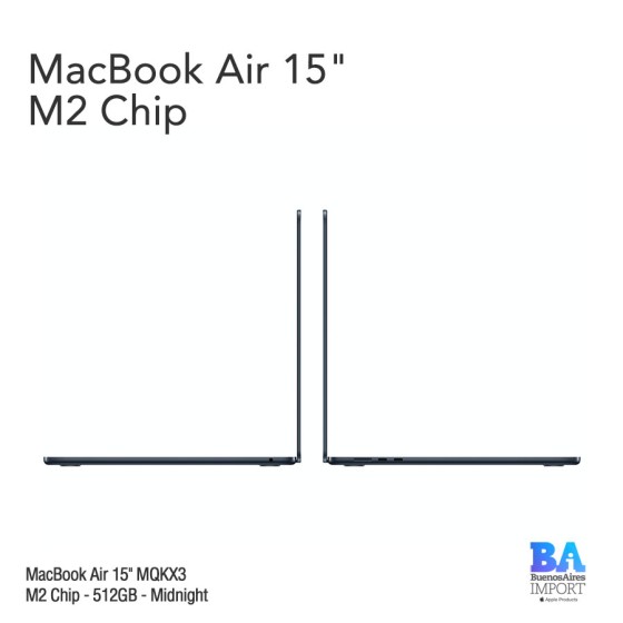 MacBook Air 15.3" Retina [MQKX3] M2 Chip 512 GB - Midnight