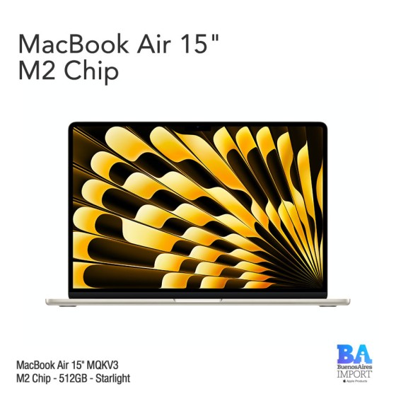MacBook Air 15.3" Retina [MQKV3] M2 Chip 512 GB - Starlight