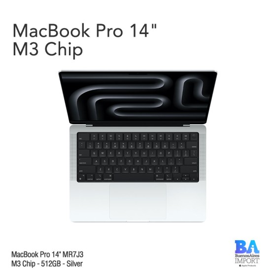 MacBook Pro 14" [MR7J3] M3 Chip - 512GB - Silver
