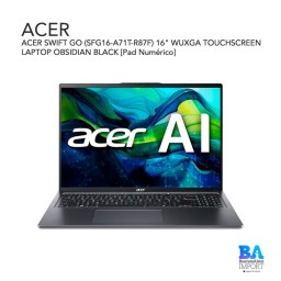 ACER SWIFT GO (SFG16-A71T-R87F) 16" WUXGA TOUCHSCREEN LAPTOP OBSIDIAN BLACK [Pad Numérico]