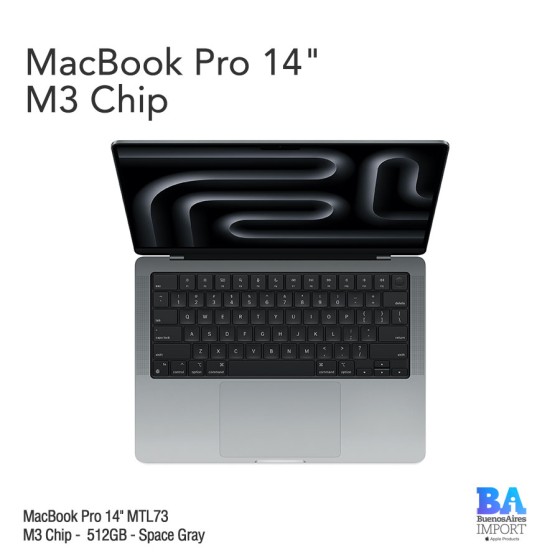 MacBook Pro 14" [MTL73] M3 Chip - 512GB - Space Gray