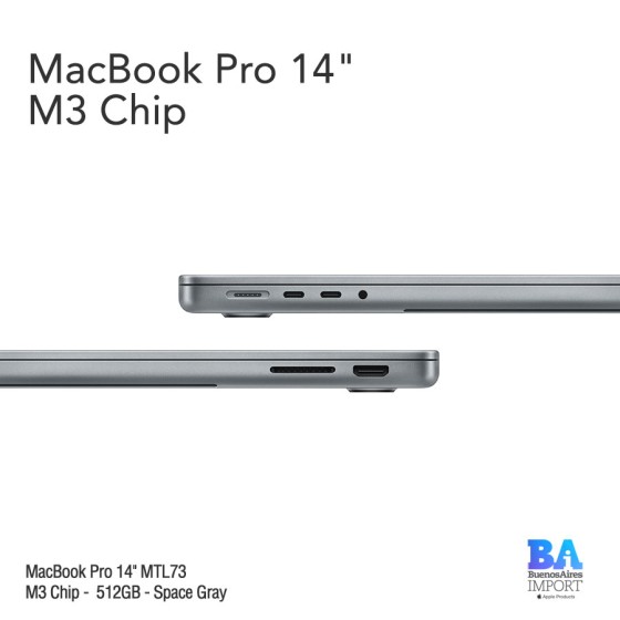 MacBook Pro 14" [MTL73] M3 Chip - 512GB - Space Gray