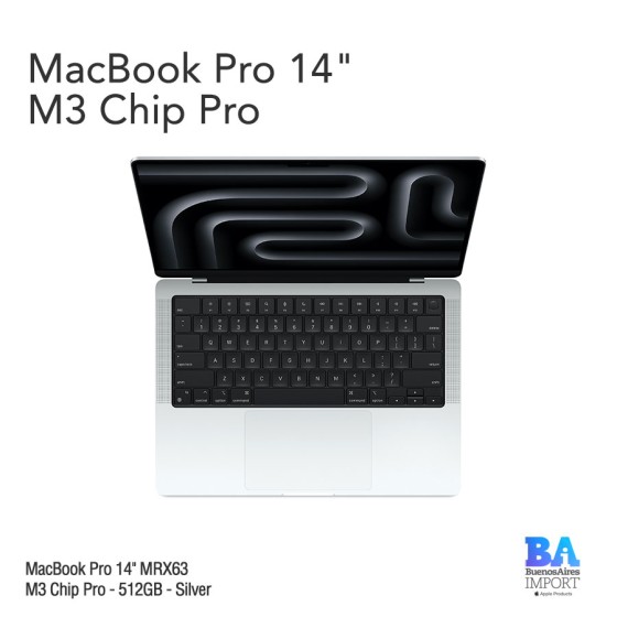 MacBook Pro 14" [MRX63] M3 Pro - 512GB - Silver