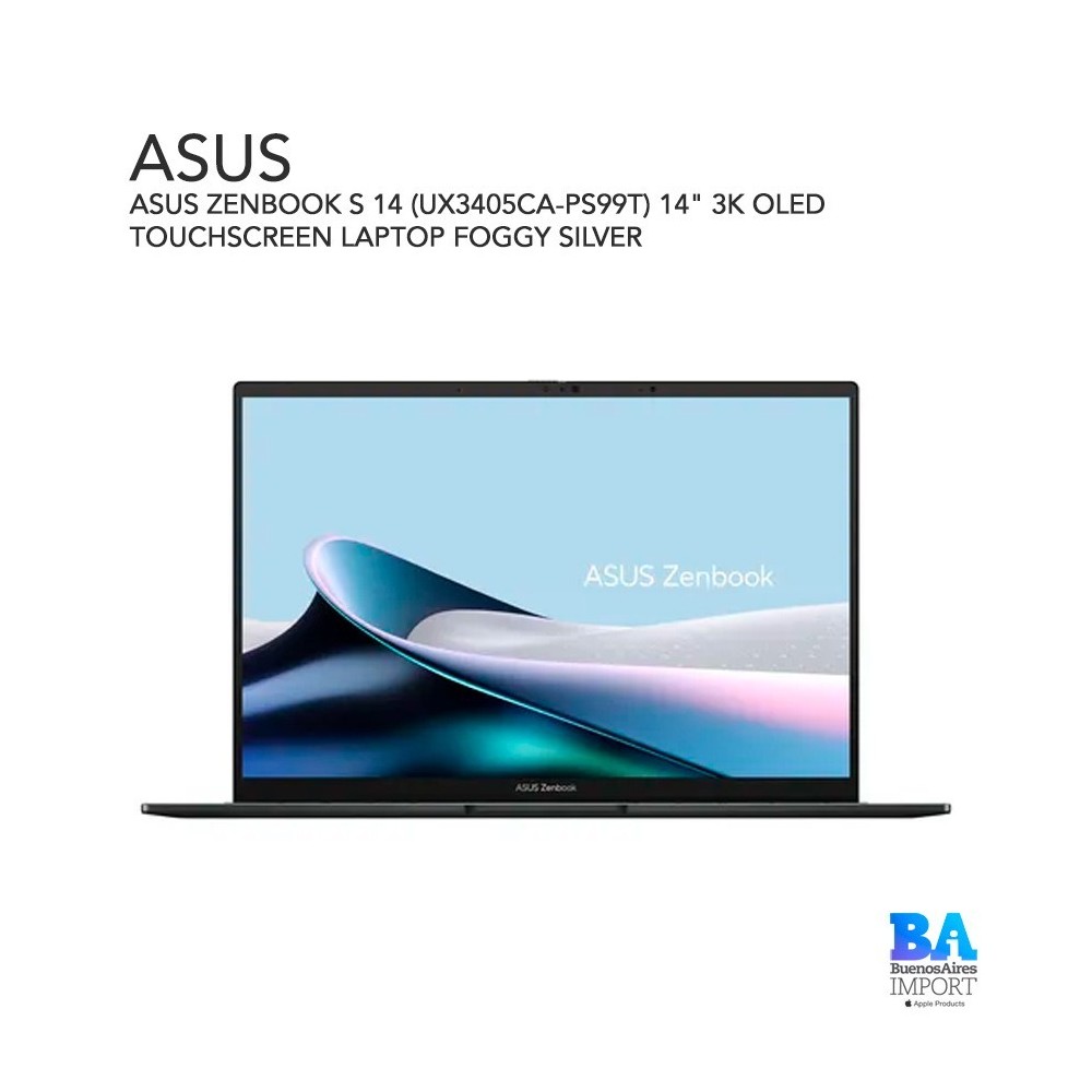 ASUS ZENBOOK S 14 (UX3405CA-PS99T) 14" 3K OLED TOUCHSCREEN LAPTOP FOGGY SILVER