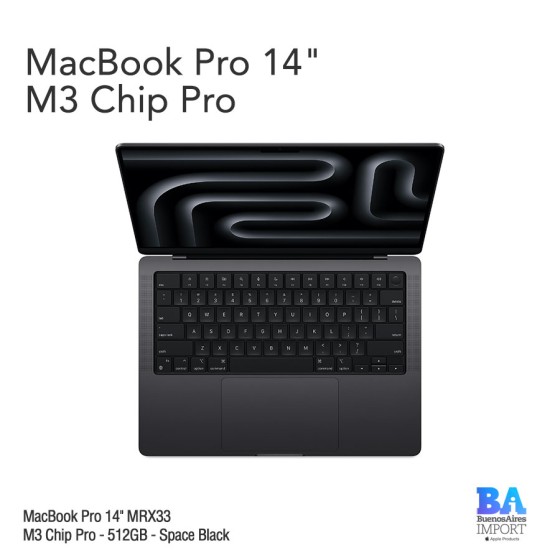 MacBook Pro 14" [MRX33] M3 Pro - 512GB - Space Black