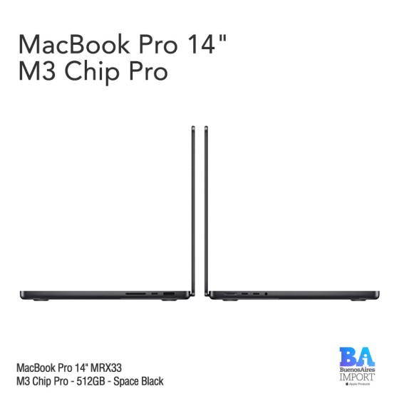 MacBook Pro 14" [MRX33] M3 Pro - 512GB - Space Black