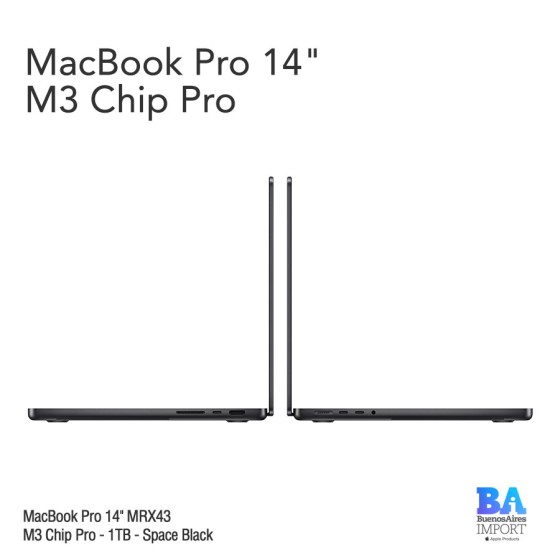 MacBook Pro 14" [MRX43] M3 Pro - 1TB - Space Black