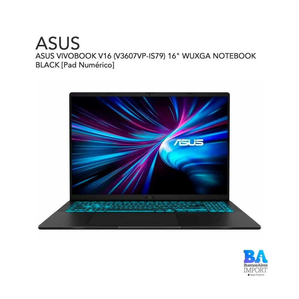 ASUS VIVOBOOK V16 (V3607VP-IS79) 16" WUXGA NOTEBOOK BLACK [Pad Numérico]