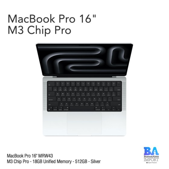 MacBook Pro 16" [MRW43] M3 Pro - 18GB UM - 512GB - Silver
