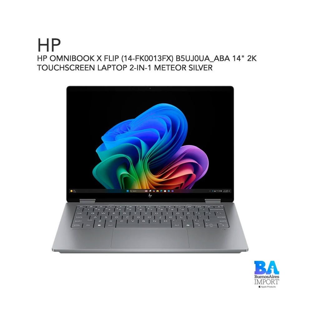 HP OMNIBOOK X FLIP (14-FK0013FX) B5UJ0UA_ABA 14" 2K TOUCHSCREEN LAPTOP 2-IN-1 METEOR SILVER