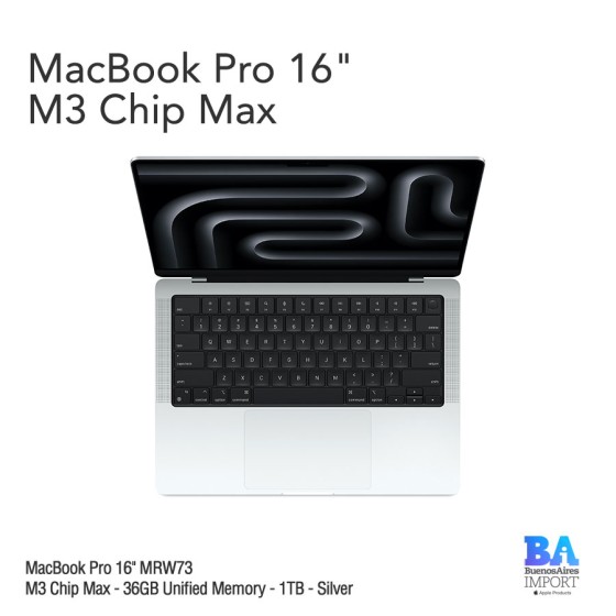 MacBook Pro 16" [MRW73] M3 Max - 36GB UM - 1TB - Silver