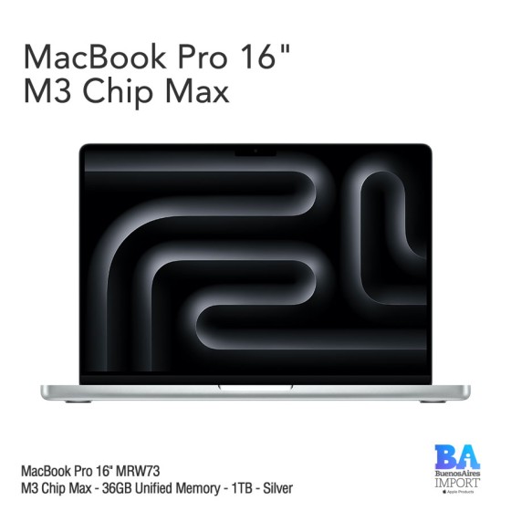 MacBook Pro 16" [MRW73] M3 Max - 36GB UM - 1TB - Silver