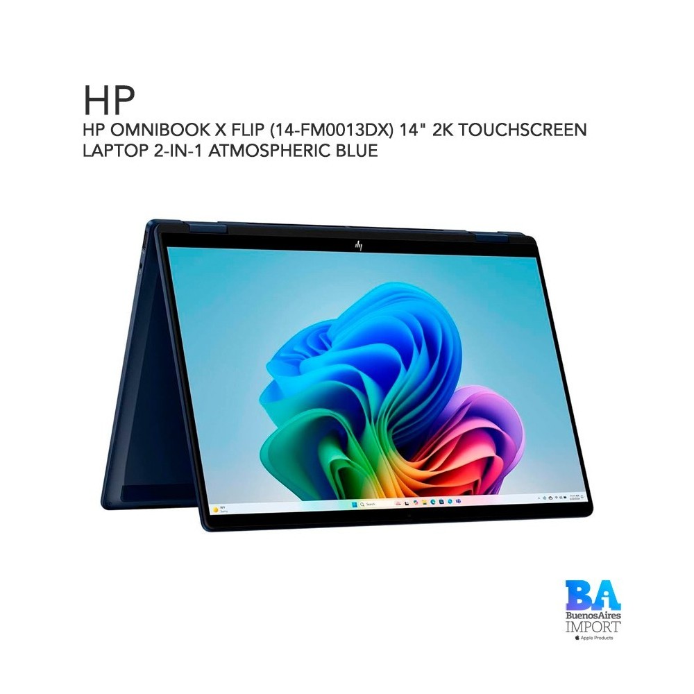 HP OMNIBOOK X FLIP (14-FM0013DX) 14" 2K TOUCHSCREEN LAPTOP 2-IN-1 ATMOSPHERIC BLUE