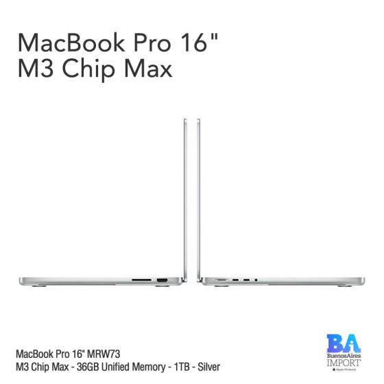 MacBook Pro 16" [MUW73] M3 Max - 48GB UM - 1TB - Silver