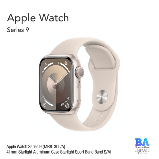 Apple Watch Series 9 (MR8T3LL/A) 41mm Starlight Aluminum Case Starlight Sport...