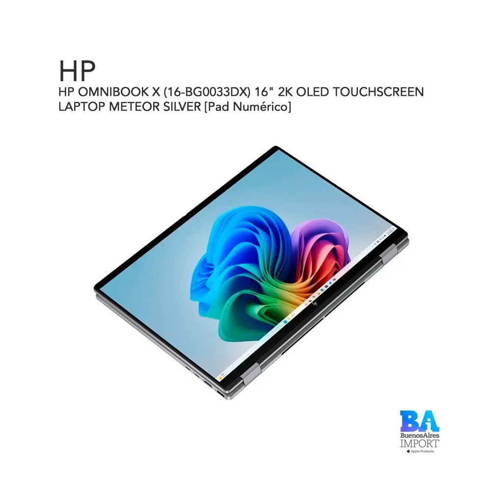 HP OMNIBOOK X (16-BG0033DX) 16" 2K OLED TOUCHSCREEN LAPTOP METEOR SILVER [Pad Numérico]