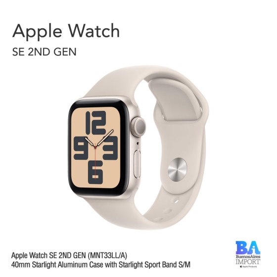 Apple Watch SE 2ND GEN (MNT33LL/A) 40mm Starlight Aluminum Case with...