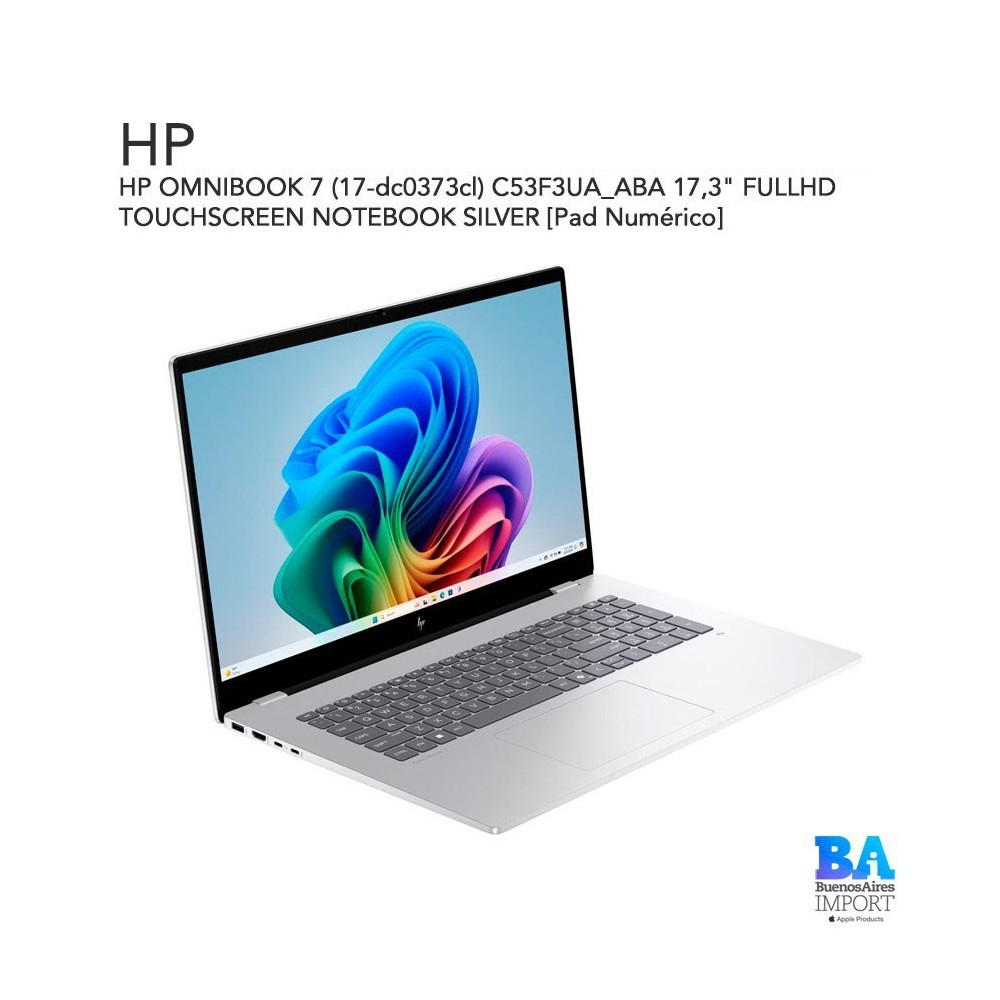 HP OMNIBOOK 7 (17-dc0373cl) C53F3UA_ABA 17,3" FULLHD TOUCHSCREEN NOTEBOOK SILVER [Pad Numérico]