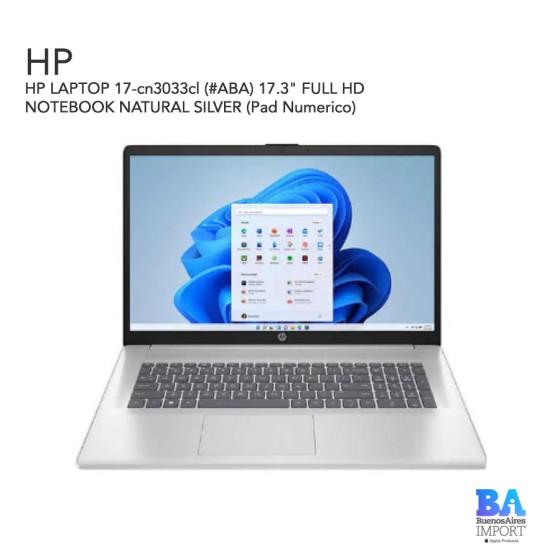 HP LAPTOP 17-cn3033cl 17.3" FULL HD NOTEBOOK NATURAL SILVER (Pad Numerico)