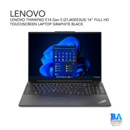 LENOVO THINKPAD E14 Gen 5 (21JK0053US)  14" FULL HD TOUCHSCREEN LAPTOP GRAPHITE BLACK