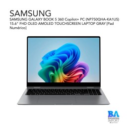 SAMSUNG GALAXY BOOK 5 360 Copilot+ PC (NP750QHA-KA1US) 15.6" FHD OLED AMOLED TOUCHSCREEN LAPTOP GRAY [Pad Numérico]