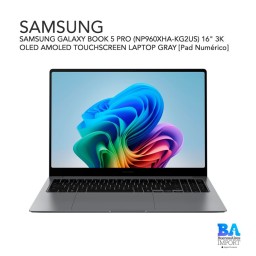SAMSUNG GALAXY BOOK 5 PRO (NP960XHA-KG2US) 16" 3K OLED AMOLED TOUCHSCREEN LAPTOP GRAY [Pad Numérico]