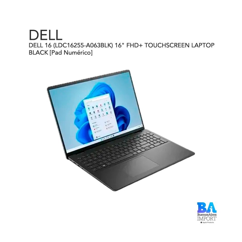 DELL 16 (LDC16255-A063BLK) 16" FHD+ TOUCHSCREEN LAPTOP BLACK  [Pad Numérico]