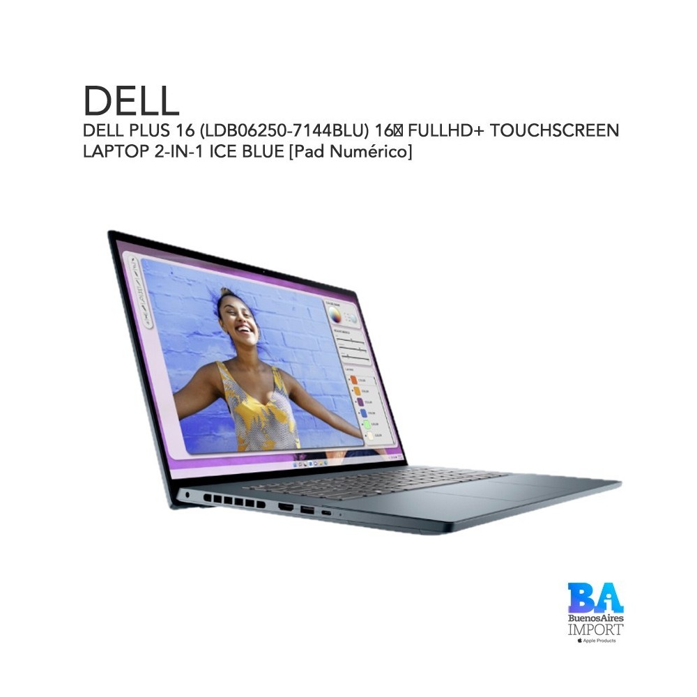 DELL PLUS 16 (LDB06250-7144BLU) 16″ FULLHD+ TOUCHSCREEN LAPTOP 2-IN-1 ICE BLUE [Pad Numérico]
