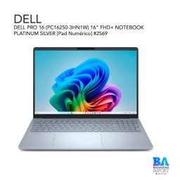 DELL PRO 16 (PC16250-3HN1W) 16" FHD+ NOTEBOOK PLATINUM SILVER [Pad Numérico]