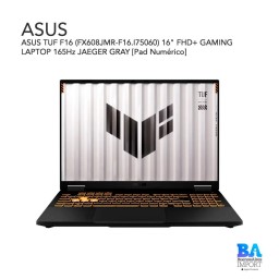 ASUS TUF F16 (FX608JMR-F16.I75060) 16" FHD+ GAMING LAPTOP 165Hz JAEGER GRAY [Pad Numérico]