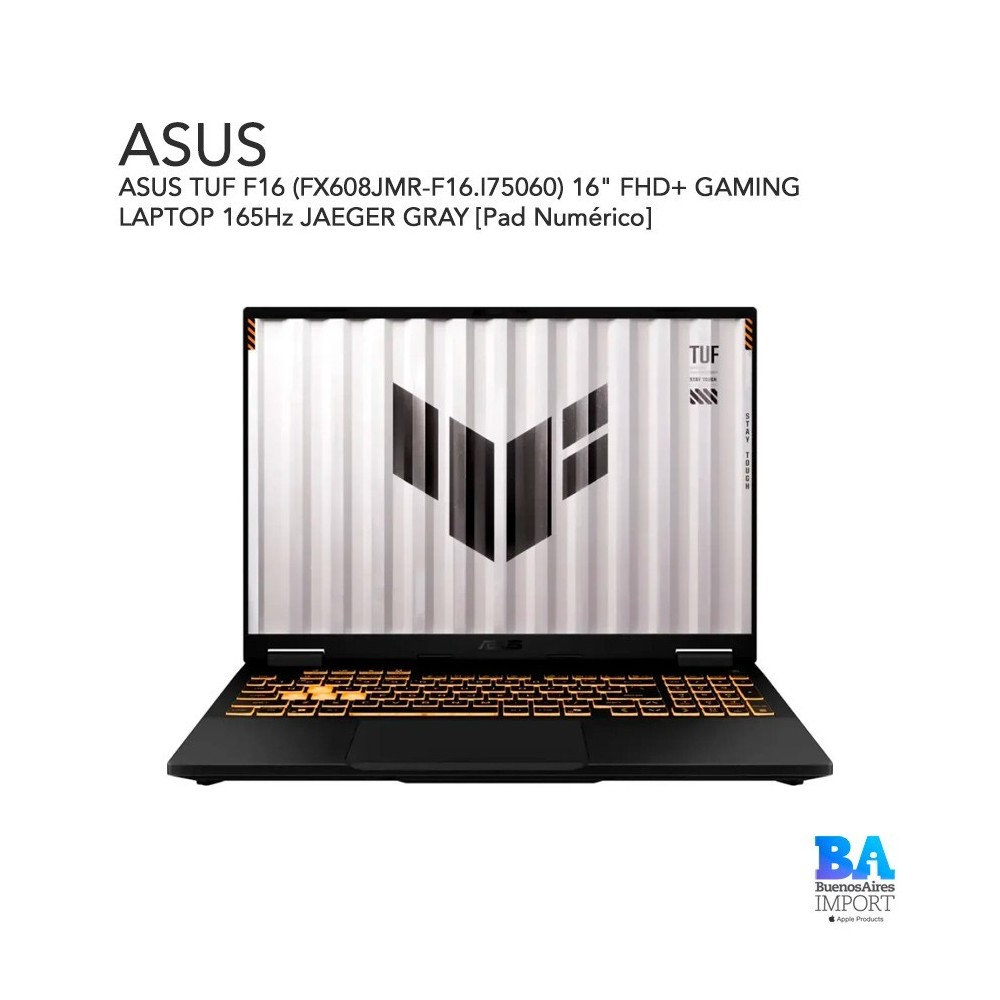 ASUS TUF F16 (FX608JMR-F16.I75060) 16" FHD+ GAMING LAPTOP 165Hz JAEGER GRAY [Pad Numérico]