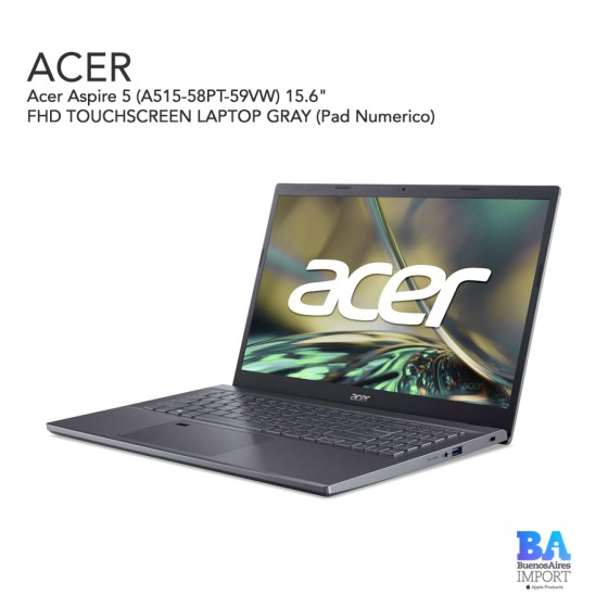 Acer Aspire 5 (A515-58PT-59VW) 15.6" FHD TOUCHSCREEN LAPTOP GRAY (Pad Numerico)