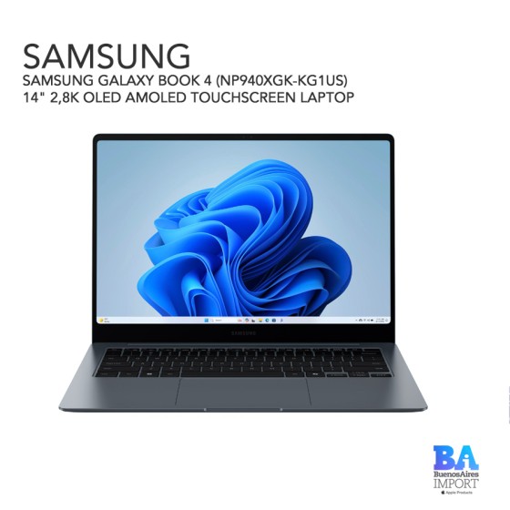 SAMSUNG GALAXY BOOK 4 (NP940XGK-KG1US) 14" 2,8K OLED AMOLED TOUCHSCREEN...