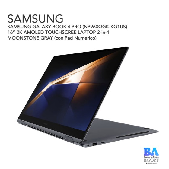 SAMSUNG GALAXY BOOK 4 PRO (NP960QGK-KG1US) 16” 2K AMOLED TOUCHSCREE LAPTOP...