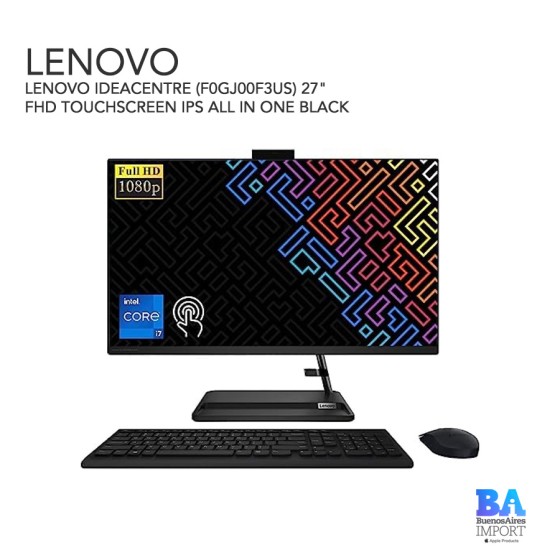 LENOVO IDEACENTRE (F0GJ00F3US) 27" FHD TOUCHSCREEN IPS ALL IN ONE BLACK