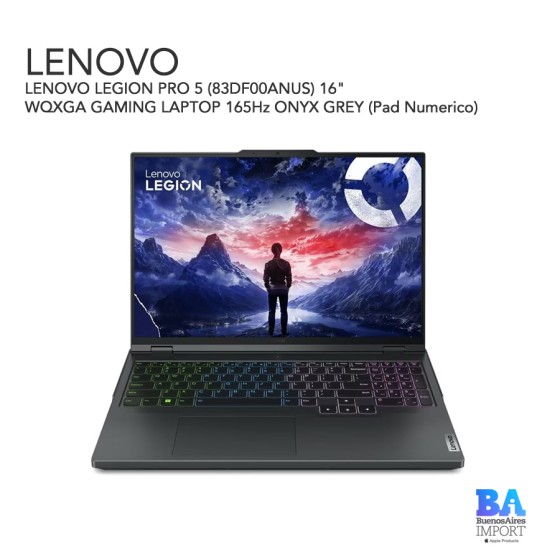 LENOVO LEGION PRO 5 (83DF00ANUS) 16" WQXGA GAMING LAPTOP 165Hz ONYX GREY (Pad...