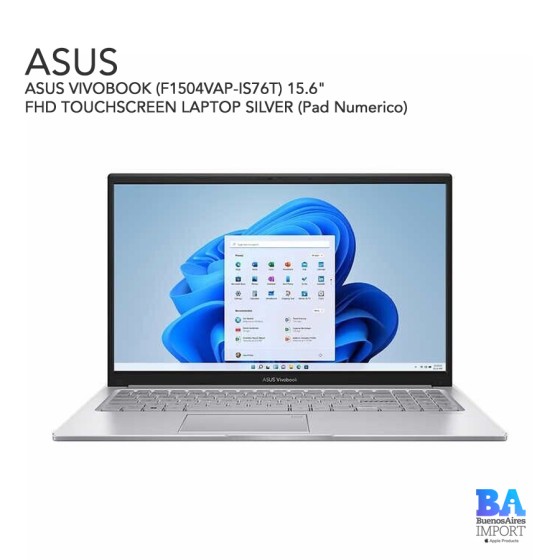 ASUS VIVOBOOK (F1504VAP-IS76T) 15.6" FHD TOUCHSCREEN LAPTOP SILVER (Pad...