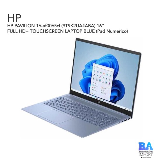 HP PAVILION 16-af0065cl (9T9K2UA) 16" FULL HD+ TOUCHSCREEN LAPTOP BLUE (Pad...