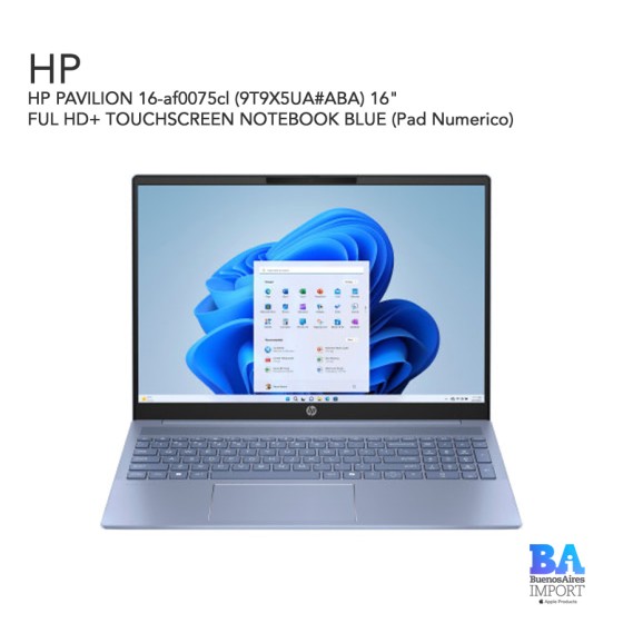 HP PAVILION 16-af0075cl (9T9X5UA) 16" FUL HD+ TOUCHSCREEN NOTEBOOK BLUE (Pad...