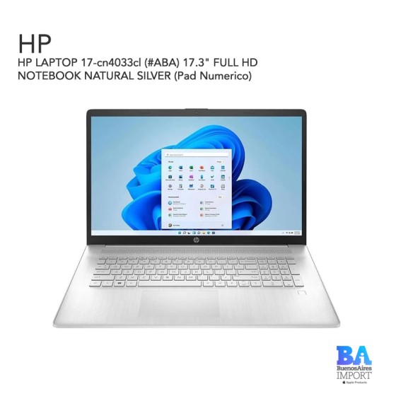 HP LAPTOP 17-cn4033cl 17.3" FULL HD NOTEBOOK NATURAL SILVER (Pad Numerico)