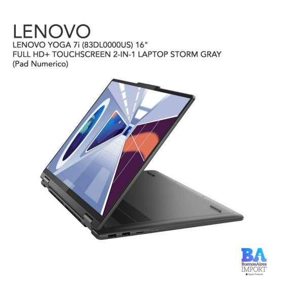 LENOVO YOGA 7i (83DL0000US) 16" FULL HD+ TOUCHSCREEN 2-IN-1 LAPTOP STORM GRAY...