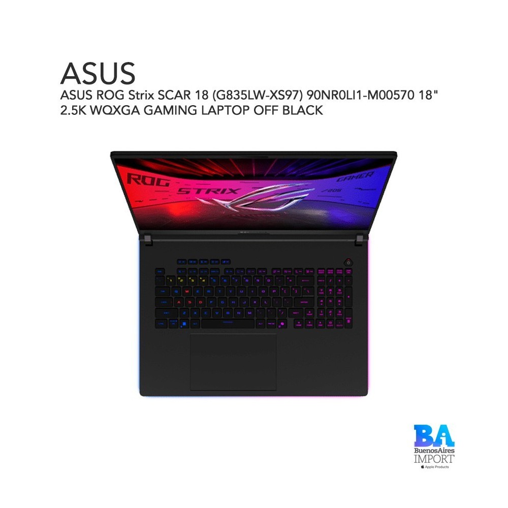 ASUS ROG Strix SCAR 18 (G835LW-XS97) 90NR0LI1-M00570 18" 2.5K WQXGA GAMING LAPTOP OFF BLACK