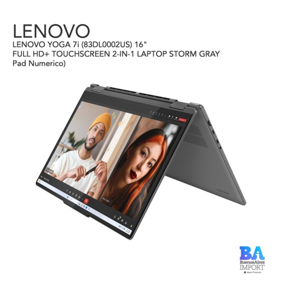 LENOVO YOGA 7i (83DL0002US) 16" FULL HD+ TOUCHSCREEN 2-IN-1 LAPTOP STORM GRAY...