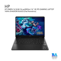 HP OMEN 16 SLIM (16-an0003nr) 16" 2K IPS GAMING LAPTOP 165Hz SHADOW BLACK [Pad Numérico]