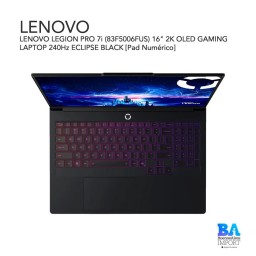 LENOVO LEGION PRO 7i (83F5006FUS) 16" 2K OLED GAMING LAPTOP 240Hz ECLIPSE BLACK [Pad Numérico]